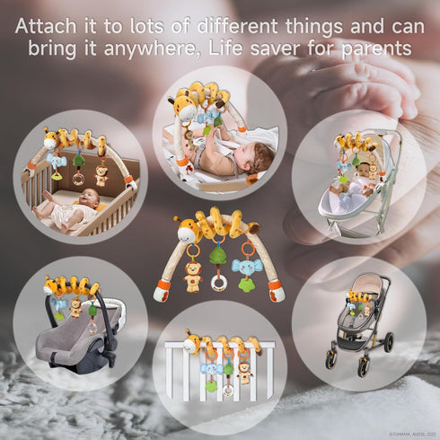 0-12 TUMAMA Baby Stroller Arch Toy,Portable Baby Mobile for Bassinet,Car Seat Crib Accessories Travel Activity Arch