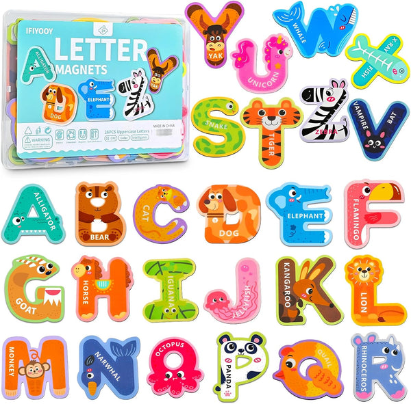 Magnetic Letters Toys for Baby Toddler 1 2 3 Year Old, ABC Refrigerator Magnets 26PCS, Educational Learning Alphabet