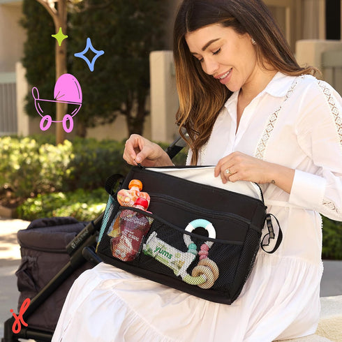 J.L. Childress Cool 'N Cargo Stroller and Wagon Cooler and Organizer - Universal Fit - Insulated - Attaches