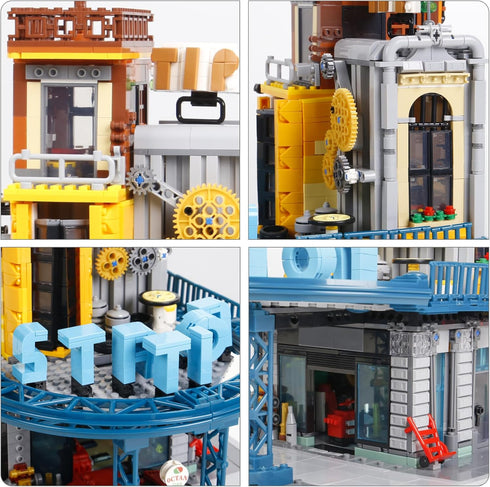 1859PCS City Serving Station Mini Building Blocks, Creative Street View Architecture Sets for 14+ Boys, Girls, or Adults