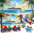 PICKFORU 1000 Summer Beach Puzzles for Adults Piece, Rainbow Beach Lounge Chair Puzzle, Colorful Ocean Jigsaw Puzzle