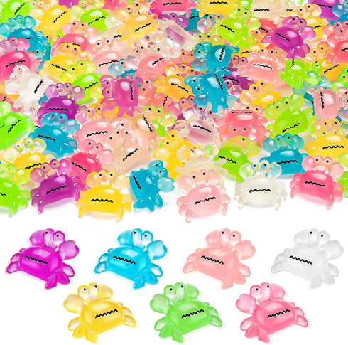 SYWHXY 63PCS Luminous Mini Resin Crabs Cute Crab Figurines Glow in The Dark,