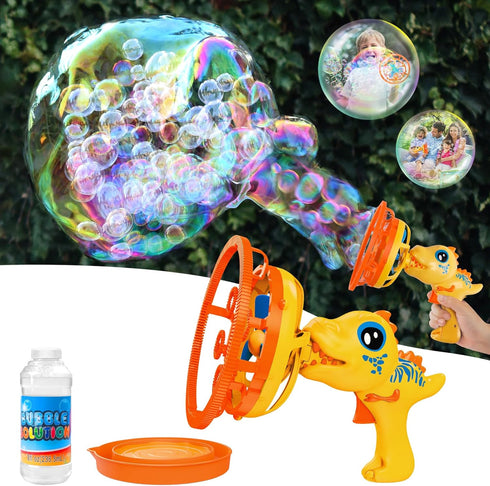 Dinosaur Bubble Gun Bubble Machine for Kids, Summer Party Favors Outdoor Toys, Birthday Gift for Ages 3-10
