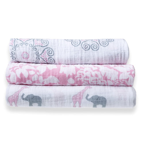 Marquisette 46x46 inches SwaddleDesigns Large Receiving Swaddle Blankets for Baby Boys/Girls, Soft Premium Cotton