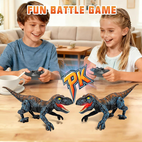 3-5 4-7 8-12+, 2.4GHz Sunrad Mini Remote Control Dinosaur Toys for Kids Age RC Robot Dinosaur with Light & Roar & Auto