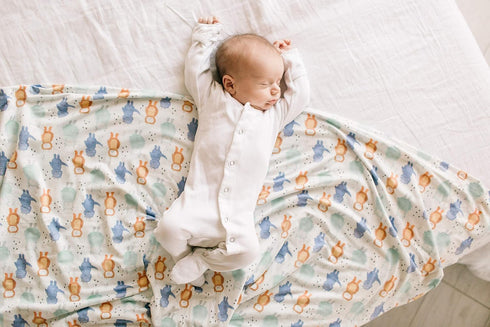 Max Premium Knit Baby Swaddle Blanket in Copper Pearl - Large Size
