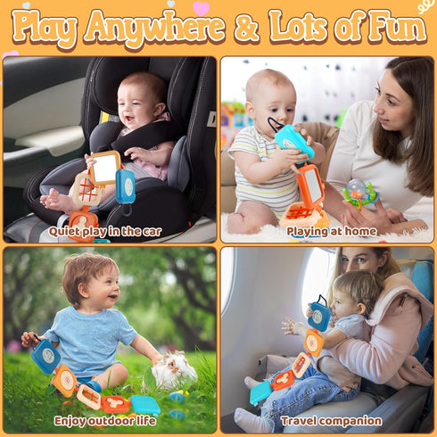 1.5-2 18 Toddler Travel Toys for Flights Busy Cube, Montessori Quiet Cube for Toddler Road Trip Essentials, Fine Motor