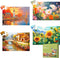 4 Packs 36 Piece Large Jigsaw Puzzles for Elderly, Alzheimer's Activities, Cognitive Games with 4 Storage Bags