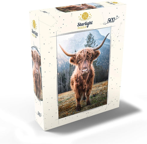MyPuzzle Highland Cattle in The Italian Dolomites - Premium 500 Piece Jigsaw Puzzle for Adults