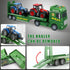 Yiwsnust 25.6 2 3-8 Large Flatbed Semi Truck, Large Farm Truck Toy with Tractors, Friction Powered Farm Transport Truck