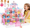 randhar Doll House for Girls with Lights, 3 Dolls, 4 Floors -13 Rooms,
