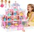 randhar Doll House for Girls with Lights, 3 Dolls, 4 Floors -13 Rooms,
