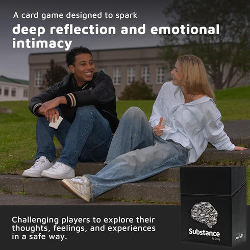 Substance 90 2-6 Card Game - Conversation Cards for Adults, Couples, Friends, Co-Workers, Strangers - Meaningful, Deep
