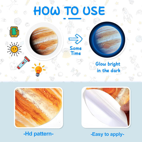 780 Solar System Wall Decals Glow in The Dark Stars PCS, Glowing Planets Stickers for Ceiling, Nursery Wall Stickers