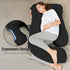 57 Inch HIPHOP PANDA U-Shaped Pregnancy Pillow for Sleeping - Full Body Maternity Support Pillow with Removable Cover