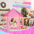 Monobeach Princess Castle Play Tent for Girls - Large 55'' x 53'' Playhouse with Star Lights for Indoor and Outdoor