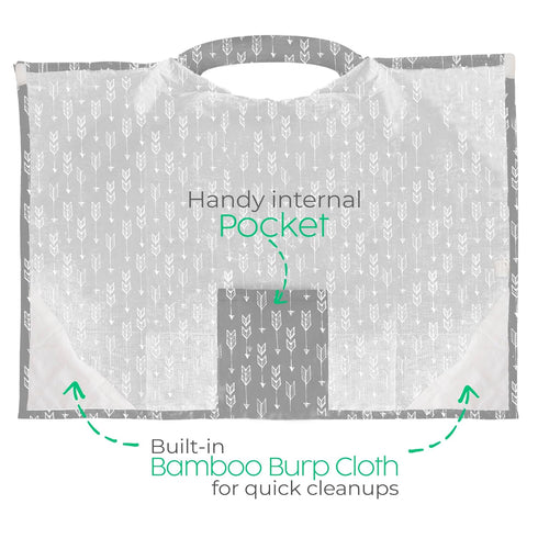San Francisco Baby Nursing Cover - Breathable 360° Nursing Cover for Breastfeeding, Luxury Gray