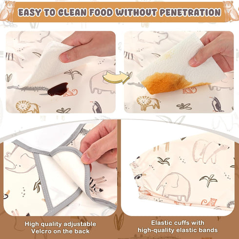 Mess-Free Baby Feeding Smock with Long Sleeves | Waterproof Bib for Infants and Toddlers