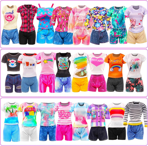 BARWA 70 Pack Doll Clothes and Accessories, 3 Wedding Gowns, 5 Long Dresses, 4 Tops, 4 Pants, 3 Swimsuits