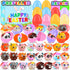 KissFuture 24 Pack Prefilled Easter Eggs with 3D Animal Pop Balls Toys,