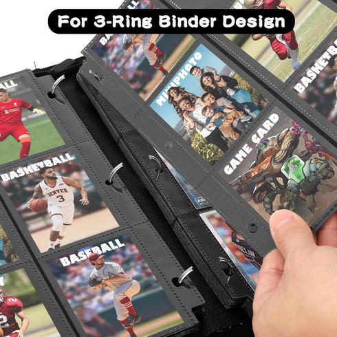 450 Pockets Trading Baseball Card Sleeves Binder - 25 Pages Double-Sided Protector for Standard Sized Cards