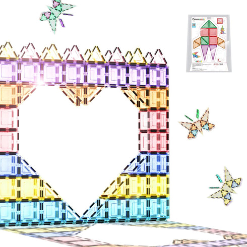 PicassoTiles Magnet Tile Building Block Set Magnetic Construction Square Triangle Tiles Toy