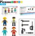 Picasso Toys Magnetic Action Figures, 4 Piece City Builder Character for Magnet Building Block Tiles Expansion Pack