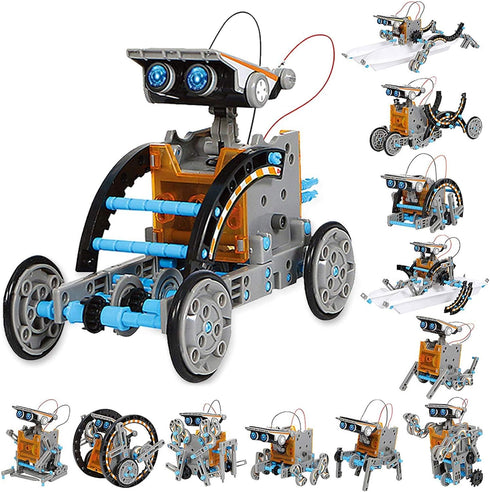 Sillbird STEM 12-in-1 Education Solar Robot Toys for Boys Ages 8-13, DIY Building Kit