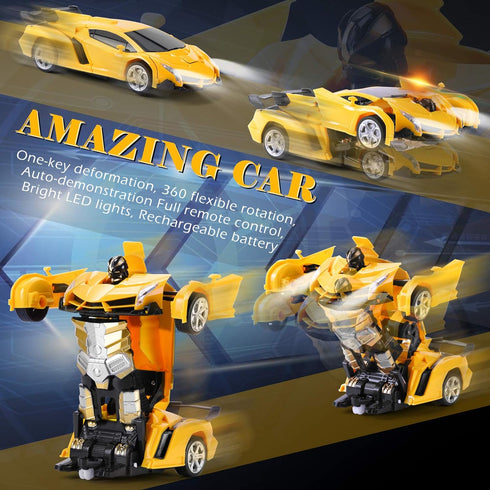 Dolanus Remote Control Car, Transform Robot RC Cars with One-Button Deformation and 360 Degree Rotating Drifting