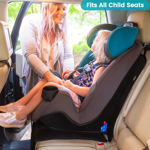 PIDO Car Seat Protector Under Baby Car Seat with Thick Padding, Carseat Pads Cover Mat for Kids, Waterproof Material