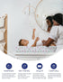 TotAha Premium Stretchy Changing Pad Covers, Hypoallergenic, Silky Comfort, 2-Pack, 5" Deep Pocket (Meredith Allover