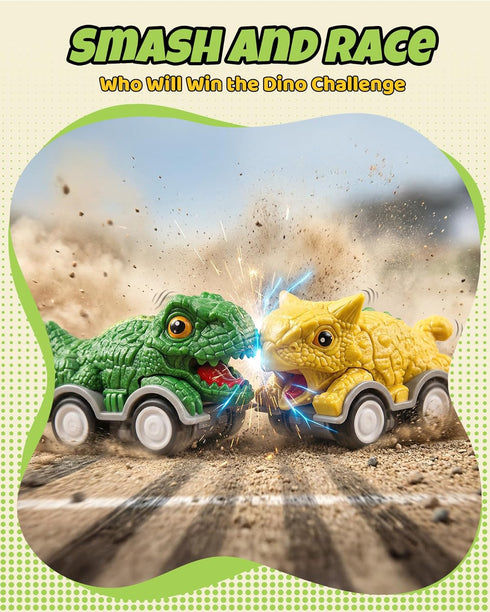 LADFAR 3-5, 8 3-5, Dinosaur Toys for Kids Pcs Dinosaur Monster Truck Pull Back Cars, Friction Powered Dino Toy Vehicles