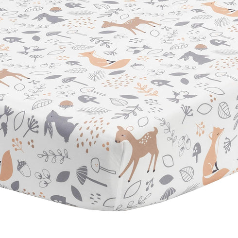 Bedtime Originals Deer Park Fitted Crib Sheet, Multicolor, 28x52x8 Inch (Pack of 1)