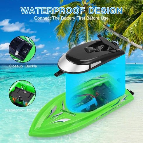 2PACK Adults,10km/H 2.4G 4 Lumiparty RC Boat,Remote Control Boats for Kids and High Speed Remote Control Boat, Fast RC