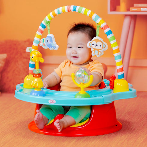 3-in-1 6 Bright Starts SuperSeat Playful Paradise, Baby Activity Seat with Toys, Snacking Tray, Booster Seat, BPA Free