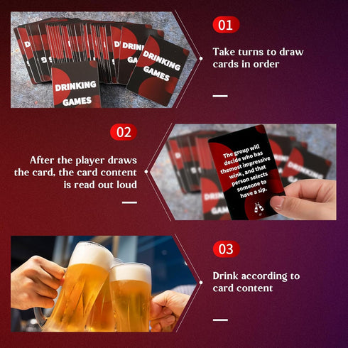 Poen Drinking Games with 1 Box of Cards, Fun Party Game for Adults, Girls Night, Bachelorette Party