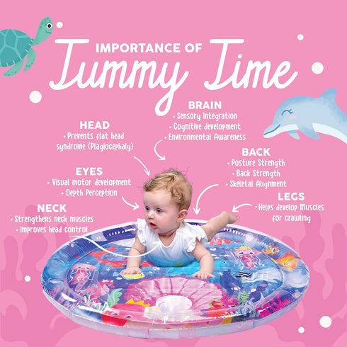 Tummy Tummy 3 KooKooBaby Time Water Mat for Babies - Xtra Large Sensory Baby Water Mat for Time & Motor Development