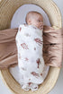 Set) LEYL&ARI Muslin Swaddle Blanket | Receiving Blankets for Baby Boy Girl | Under The Sea Friends (Grey
