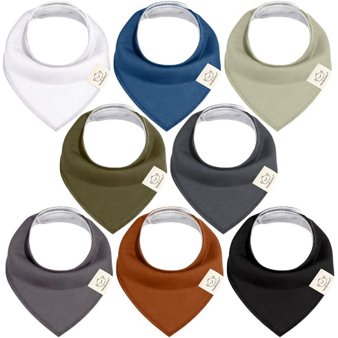 KeaBabies 8-Pack Organic Baby Bandana Drool Bibs, Stylish Super Absorbent Teething Bibs for Infants