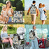 Honeybaby Backpack 19L Diaper Bag for Mom & Dad Checkered Background Flowers Large Diaper Bag Tote with Multi-Pocket