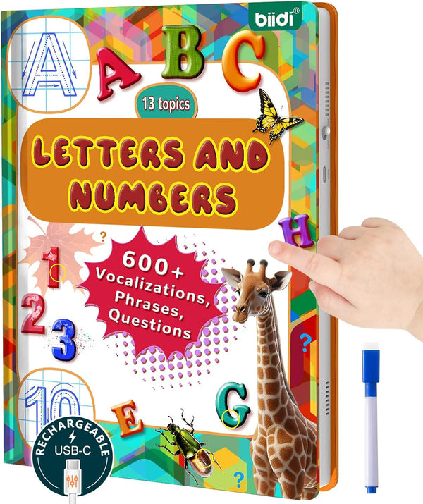 English Interactive Sound Book for Kid,Alphabet & Number Talking Book for Toddlers