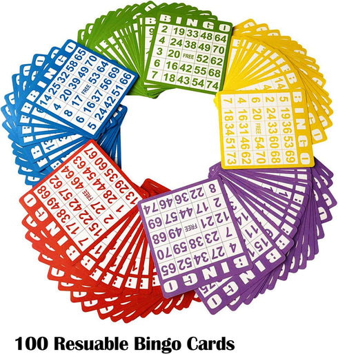Set 8" Bag,100 Cards,1000 Chips,75 Yuanhe Complete Bingo Game - Includes Metal Round Cage with Big Storage Bingo
