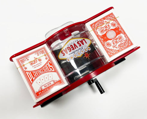 No Jammed Playing Cards Manual Hand Crank Card Shuffler, Includes 2 Decks of Playing Cards for Various Games