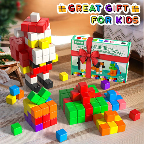 54 PCS Magnetic Blocks, Building Blocks for Toddlers 3+, Montessori STEM Educational Toys
