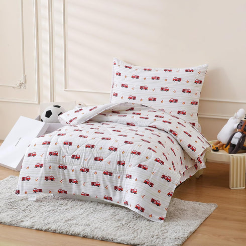 Set 4 Sets LONAVA Toddler Kids Comforter - Pieces Toddler Bedding for Boys Girls Children, Ultra Soft Microfiber Bed