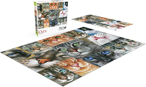 Buffalo Games - Irina Garmashova-Cawton - Cats Close-up - 750 Piece Jigsaw Puzzle for Adults | Perfect for Game Nights,