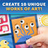 10 6 Blue Marble Magnetic Tile Art Craft Kit - Paint Your Own Magnetic Mini Tiles, Includes Tiles, Magnets, Paints