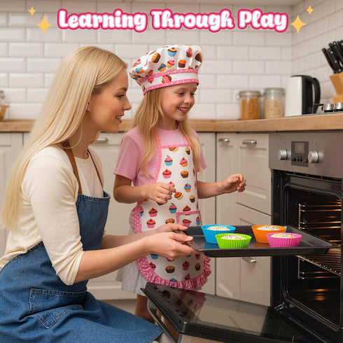 Sets, 32PCS LovesTown Kids Cooking and Baking Kids Chef Hat and Apron Pretend Play Toys for Toddler Gifts for Boys