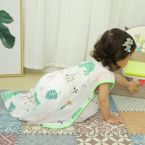 Baby Sleeping Sack Muslin Cotton, Soft Wearable Blanket for Summer, 0.5 Tog Sleeveless Sleep Sack