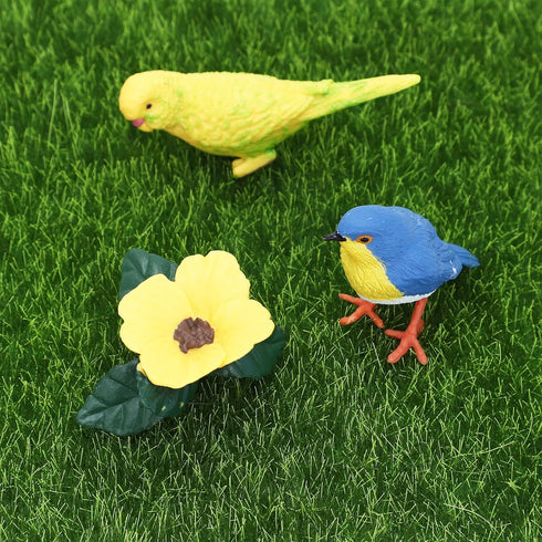 ONEST 13 Pieces Mini Bird Figurines Playset, Hand Painted Tiny Birds, Realistic Detailed Resin Bird Figures Toys